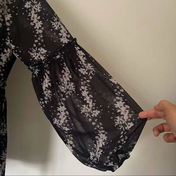 All Saints Eimear Cultivar Mini Dress Sheer print Size 8 preowned - Picture 3 of 6